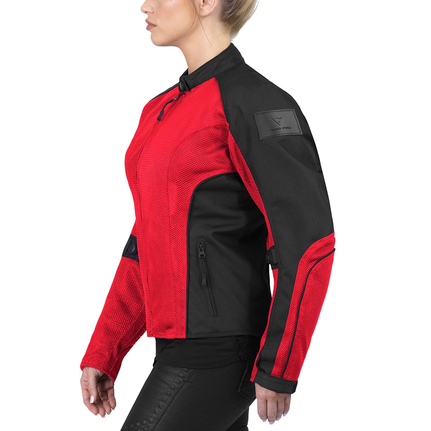 Viking Cycle Warlock Red Mesh Motorcycle Jacket For Women 1825