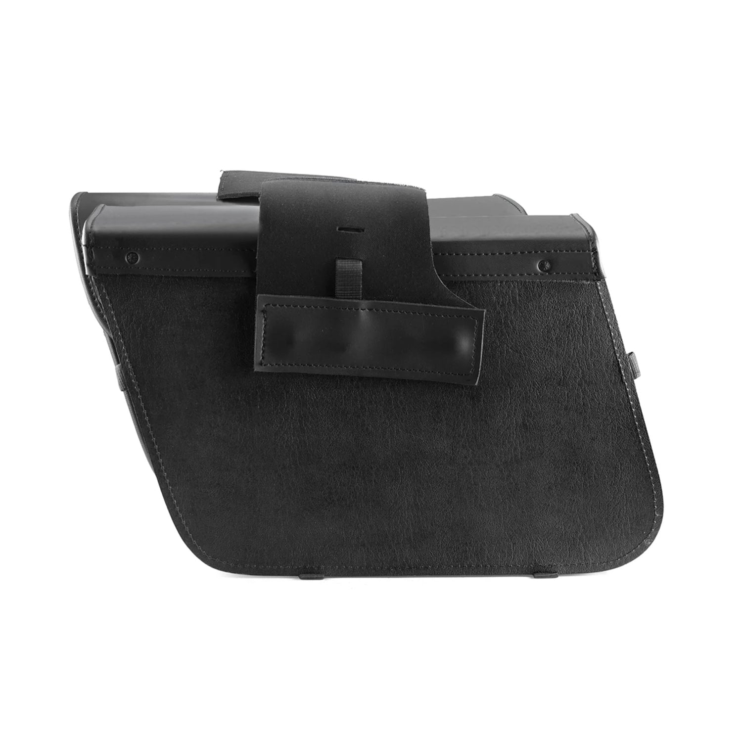 black leather motorcycle saddlebags