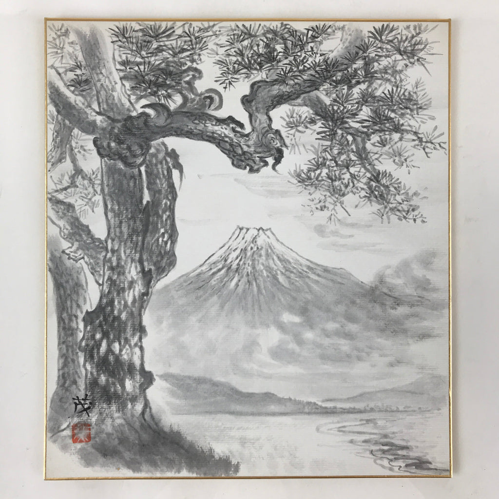 Japanese Shikishi Art Board Vtg Art Painting Nihonga Picture Display P, Online Shop