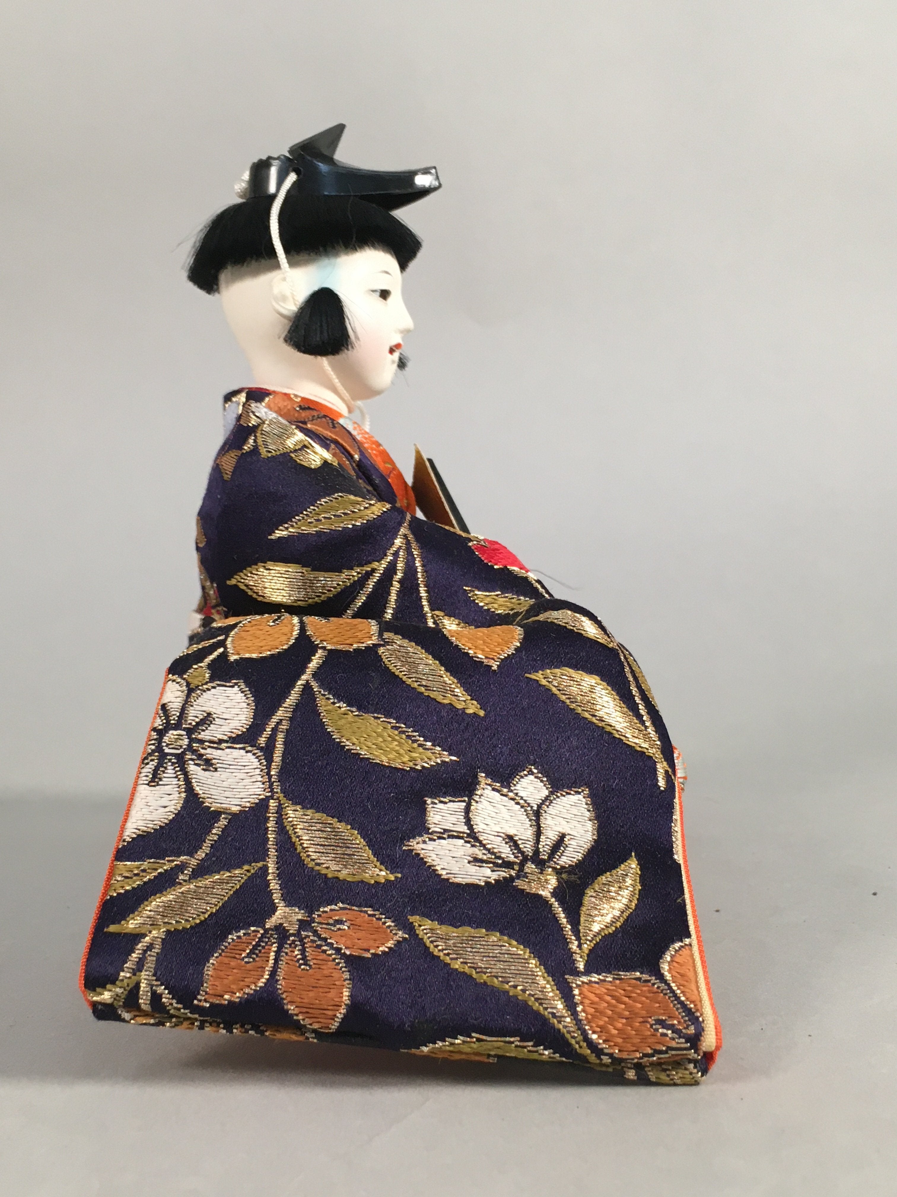 Japanese Hina Doll Kimono Boy Musician Vtg Gonin Bayashi Girls Day Decor ID306