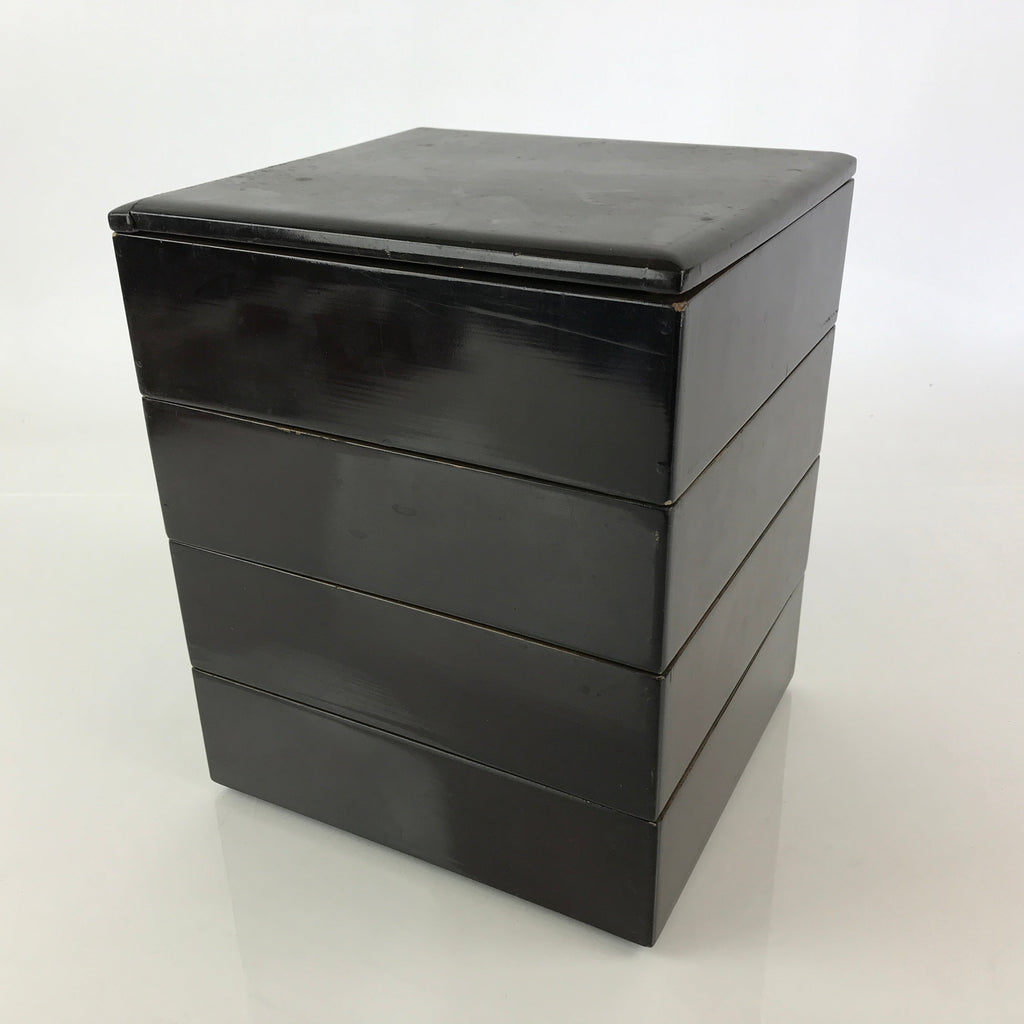 Black Running Water Echizen Lacquerware Two Tiers Jubako Bento Box