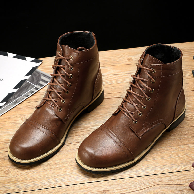 Men's High-Cut Lace-up Martin Boots Vintage Military Boot – Joy General ...