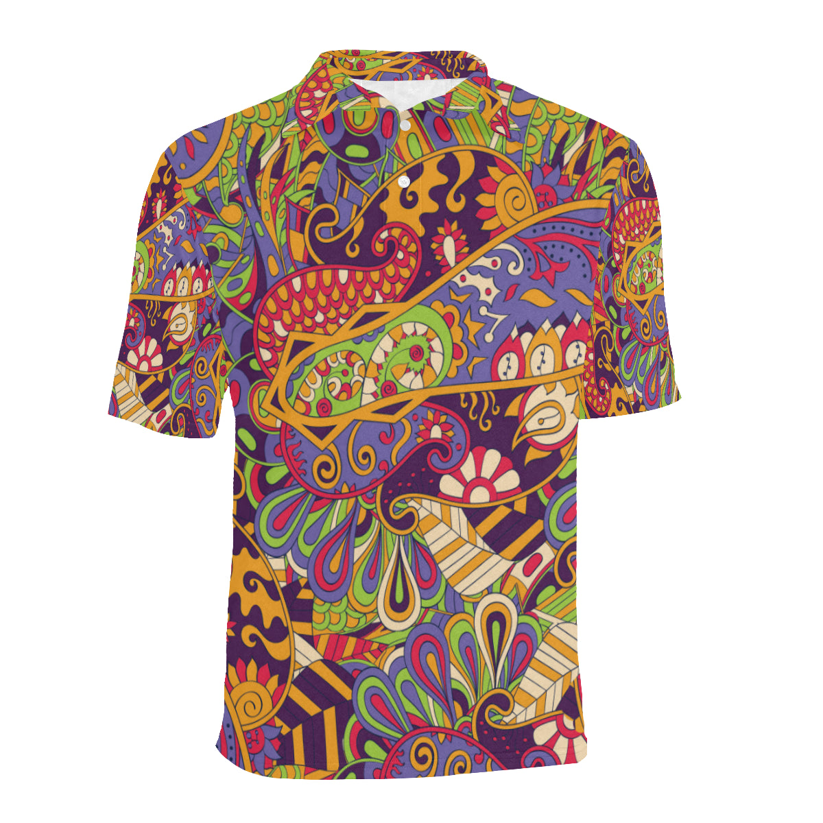 Funky Retro Pattern Print Design A04 Men Polo Shirt - JTAMIGO.COM