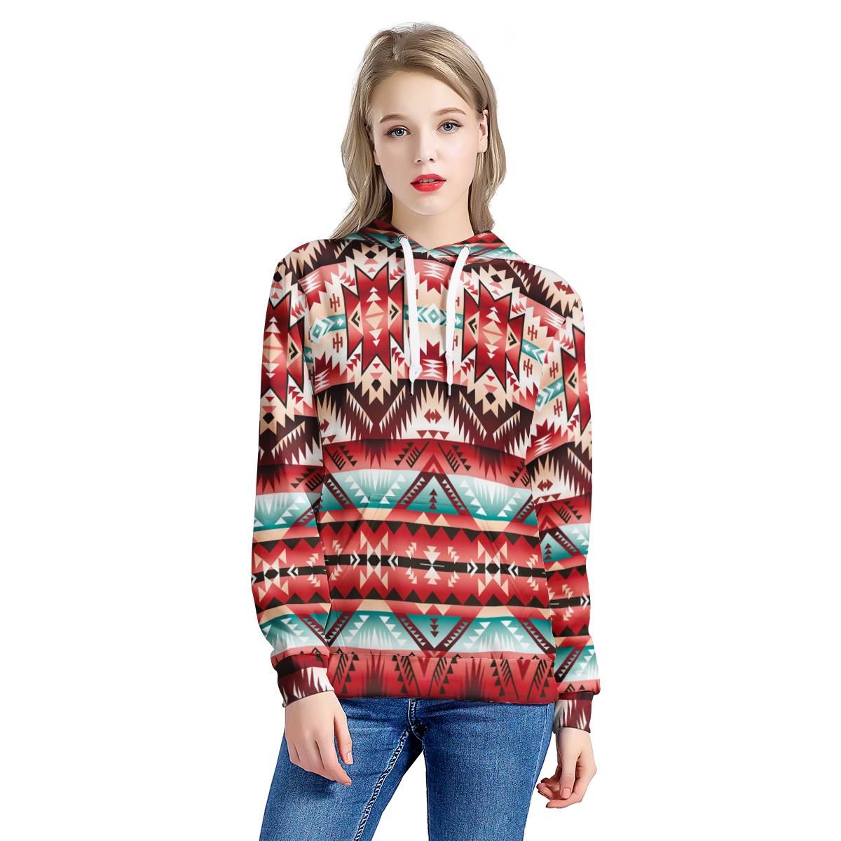 Aztec Western Style Print Pattern Pullover Hoodie - JTAMIGO.COM