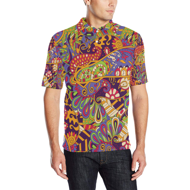 Funky Retro Pattern Print Design A04 Men Polo Shirt - JTAMIGO.COM