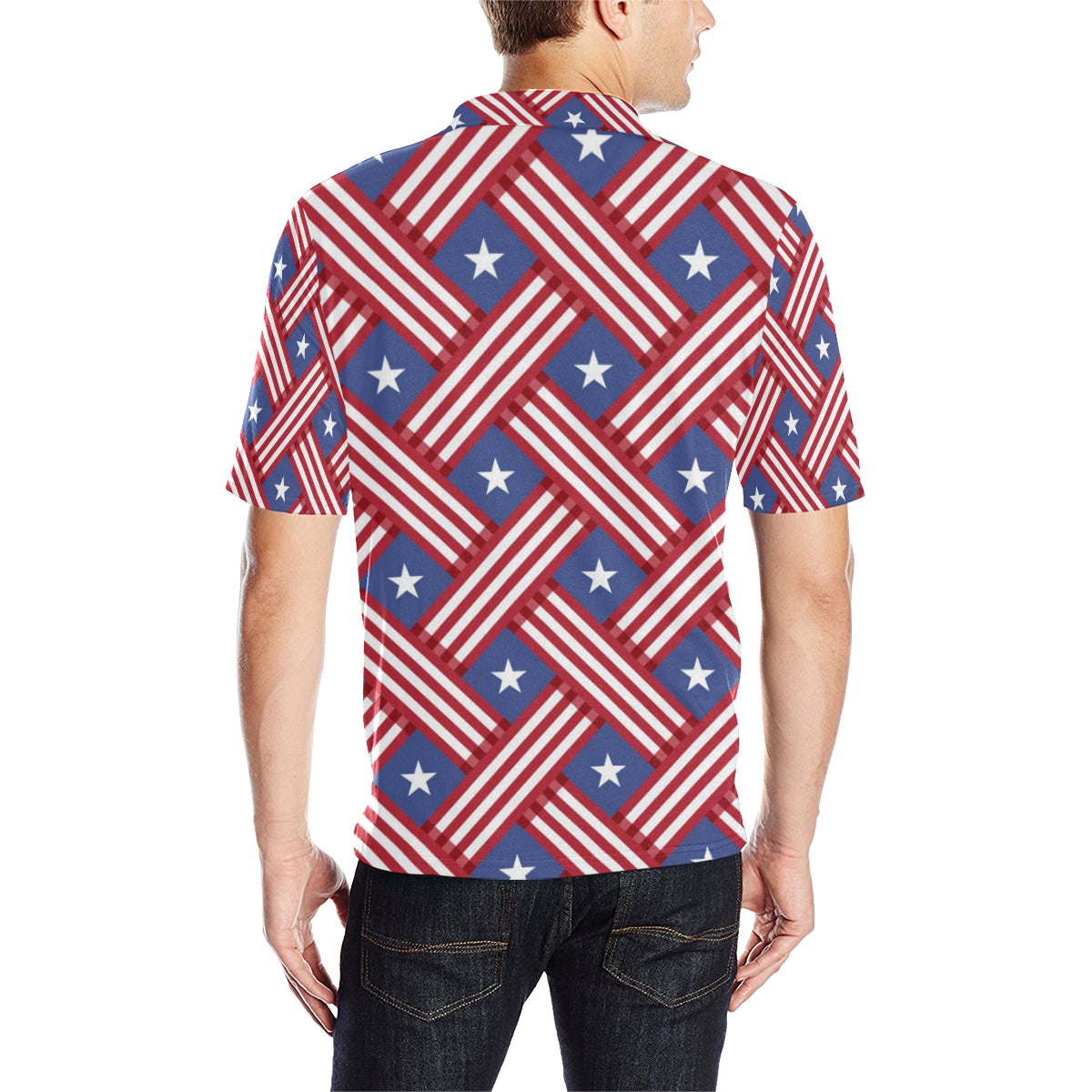 American flag Pattern Men Polo Shirt - JTAMIGO.COM