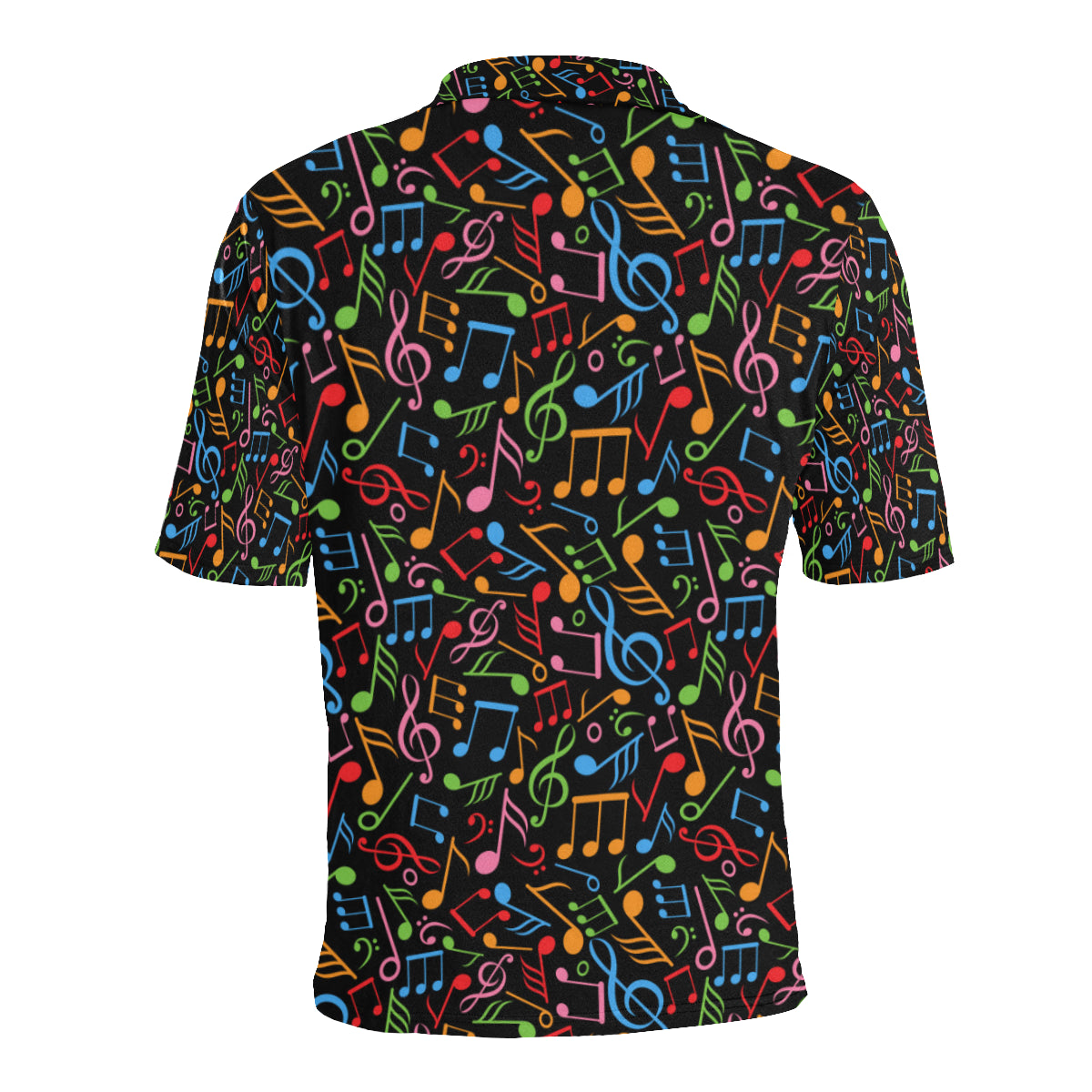 Music Note Colorful Themed Print Men Polo Shirt - JTAMIGO.COM