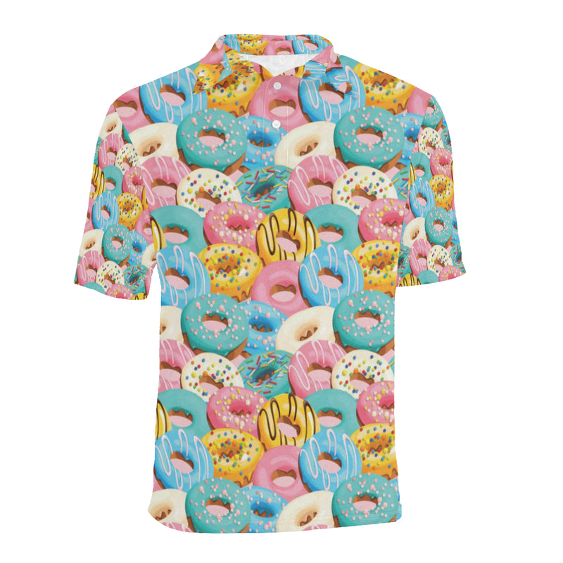 Donut Pattern Print Design DN01 Men Polo Shirt - JTAMIGO.COM