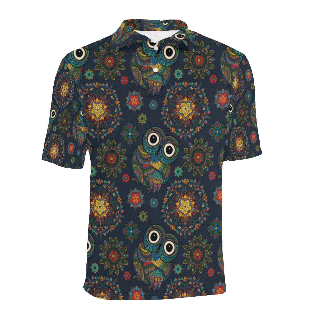 Owl Boho Style Pattern Print Design A04 Men Polo Shirt - JTAMIGO.COM