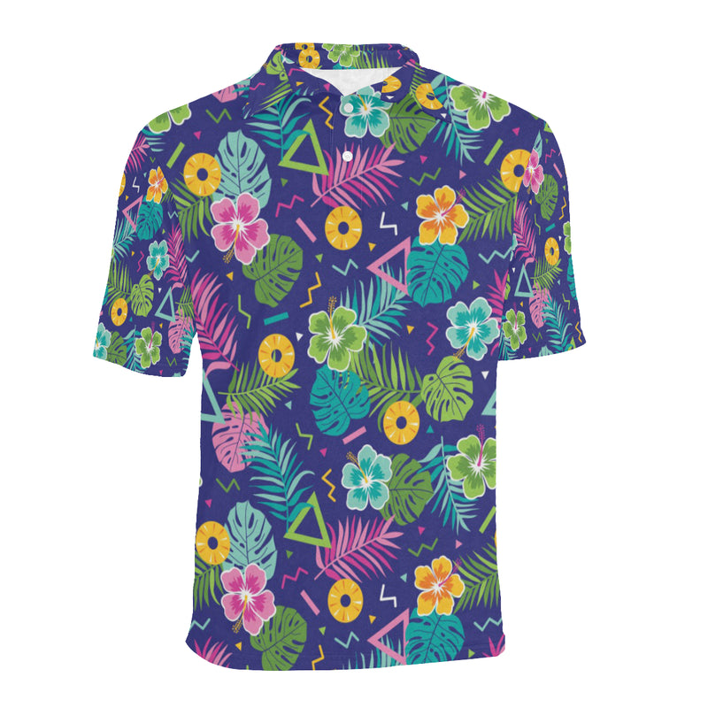 Hawaiian Themed Pattern Print Design H014 Men Polo Shirt - JTAMIGO.COM