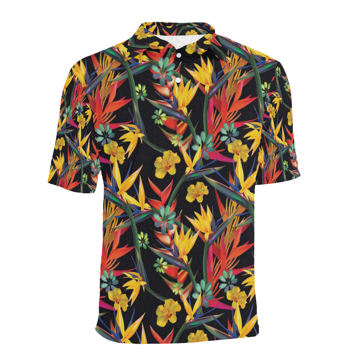 Bird Of Paradise Pattern Print Design BOP016 Men Polo Shirt - JTAMIGO.COM