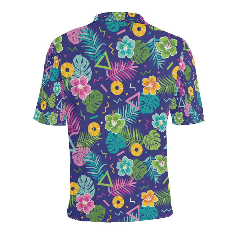 Hawaiian Themed Pattern Print Design H014 Men Polo Shirt - JTAMIGO.COM