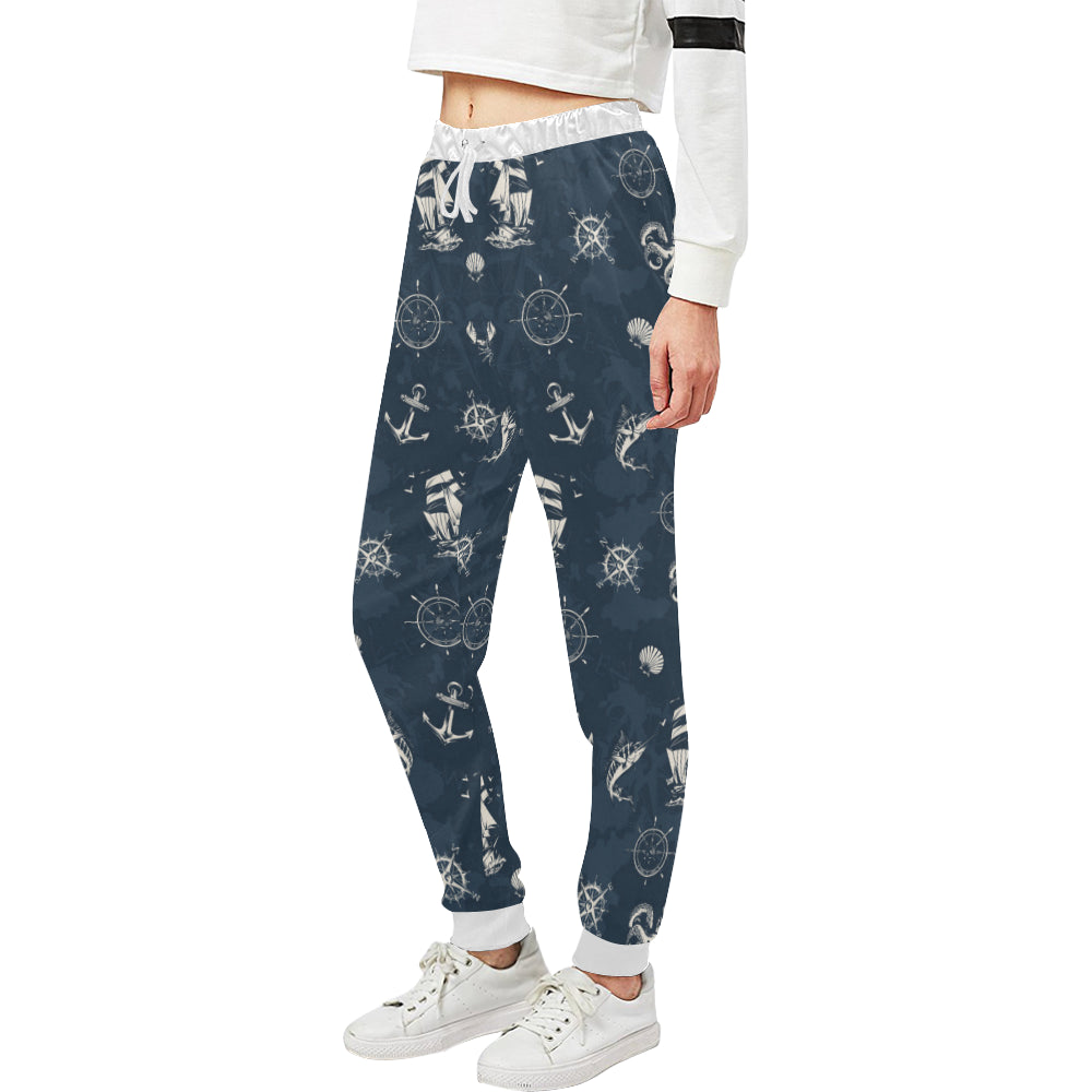 Nautical Sea Themed Print Unisex Sweatpants - JTAMIGO.COM