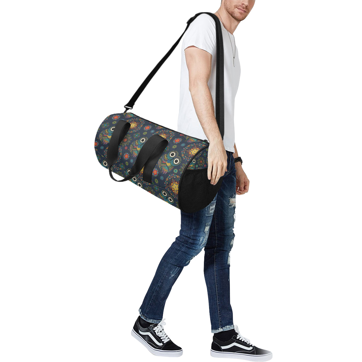 Owl Boho Style Pattern Print Design A04 Duffel Bag - JTAMIGO.COM