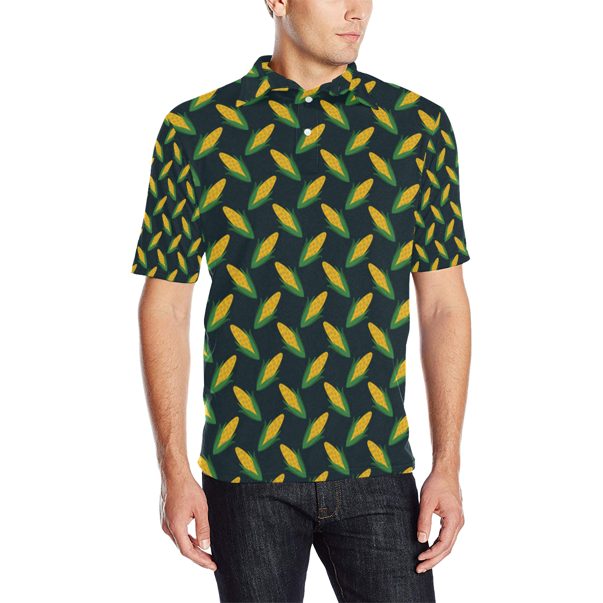 Corn Pattern Print Design 02 Men Polo Shirt - JTAMIGO.COM