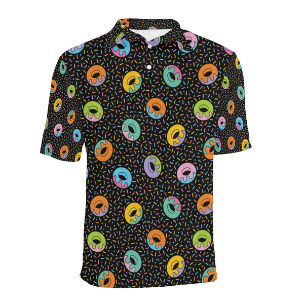 Donut Pattern Print Design DN012 Men Polo Shirt - JTAMIGO.COM