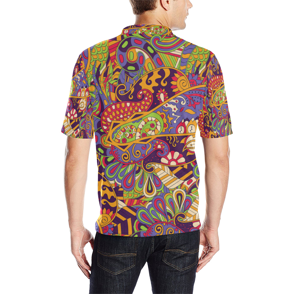 Funky Retro Pattern Print Design A04 Men Polo Shirt - JTAMIGO.COM