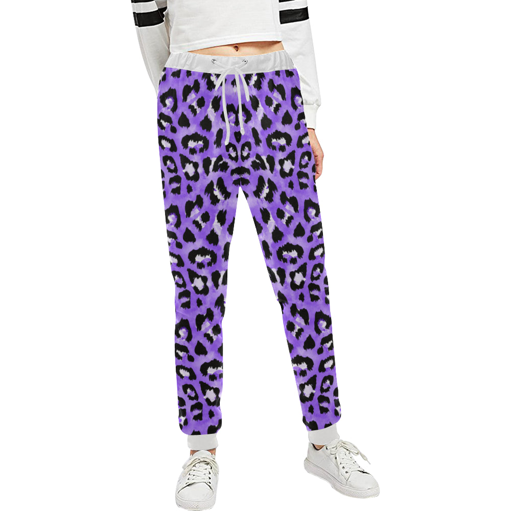 Leopard Purple Skin Print Unisex Sweatpants - JTAMIGO.COM