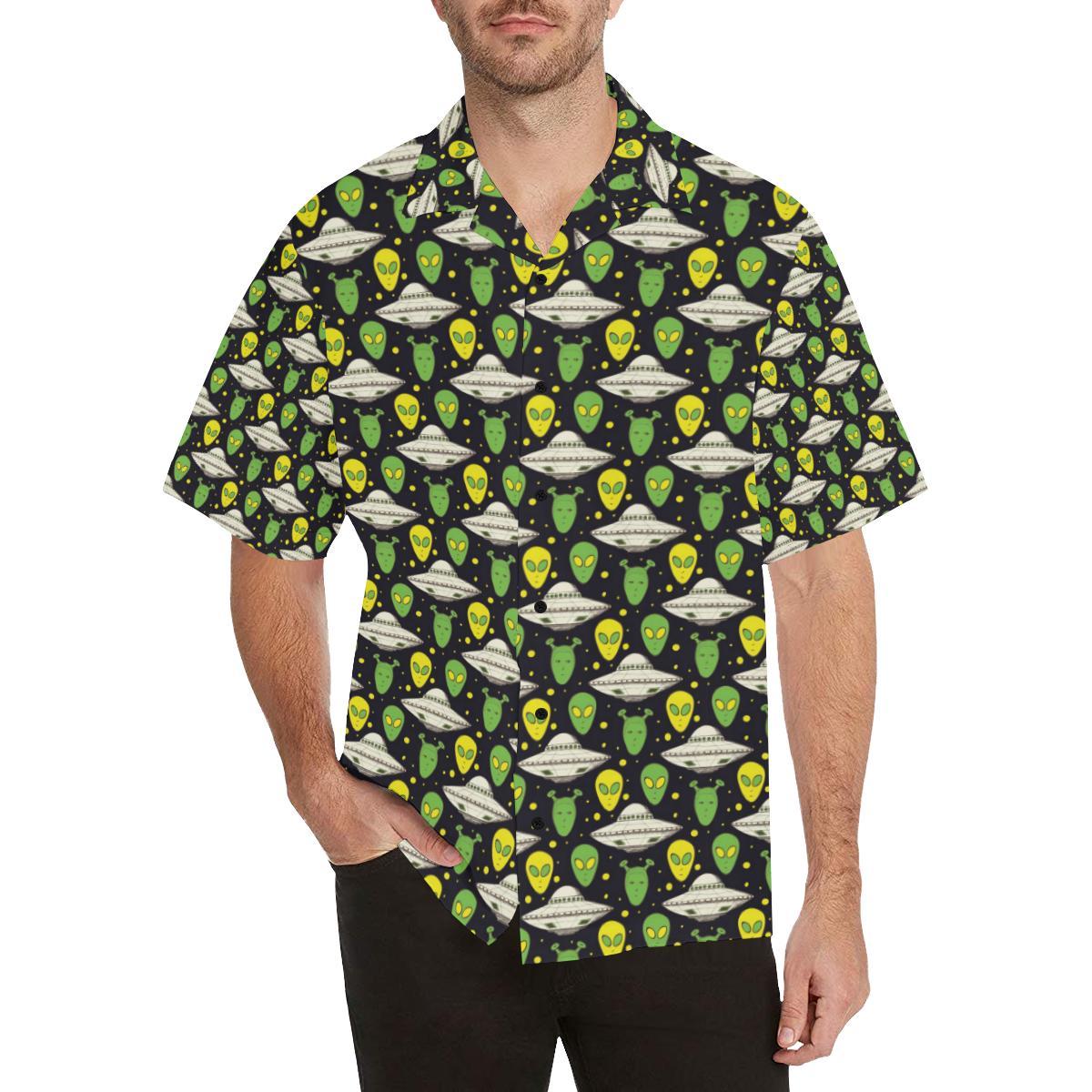 Alien UFO Pattern Hawaiian Shirt - JTAMIGO.COM