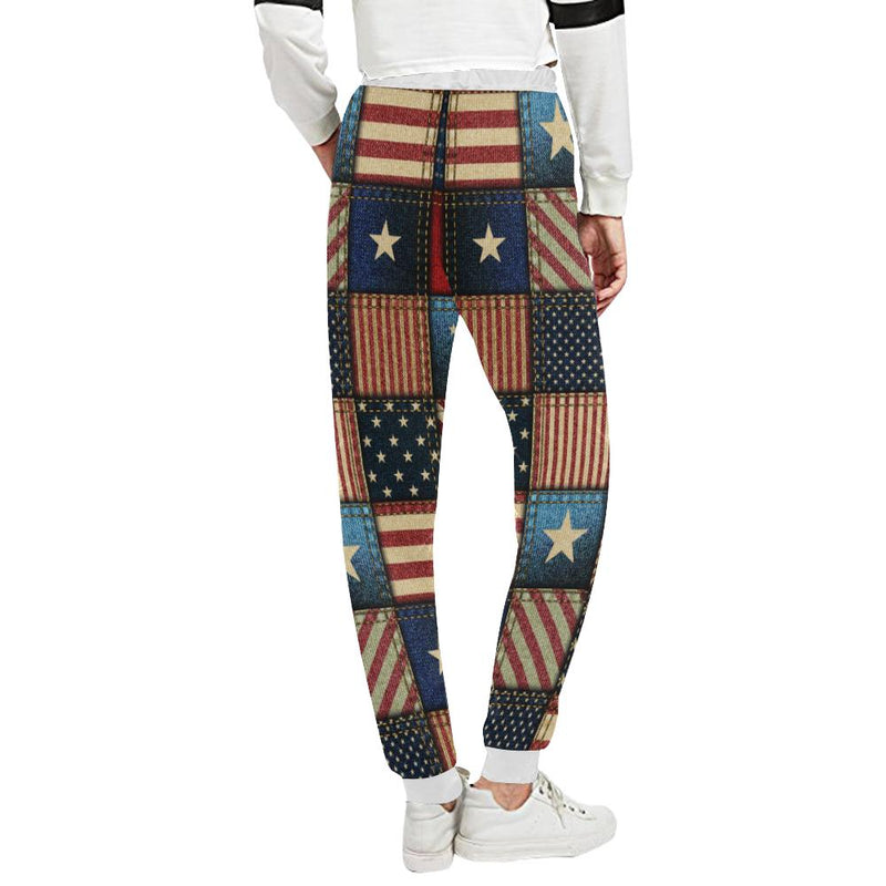 American flag Patchwork Design Unisex Sweatpants - JTAMIGO.COM
