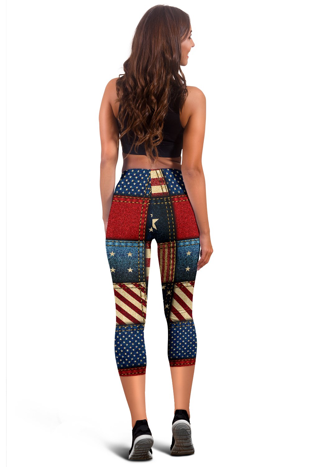 American flag Patchwork Design Women Capris - JTAMIGO.COM