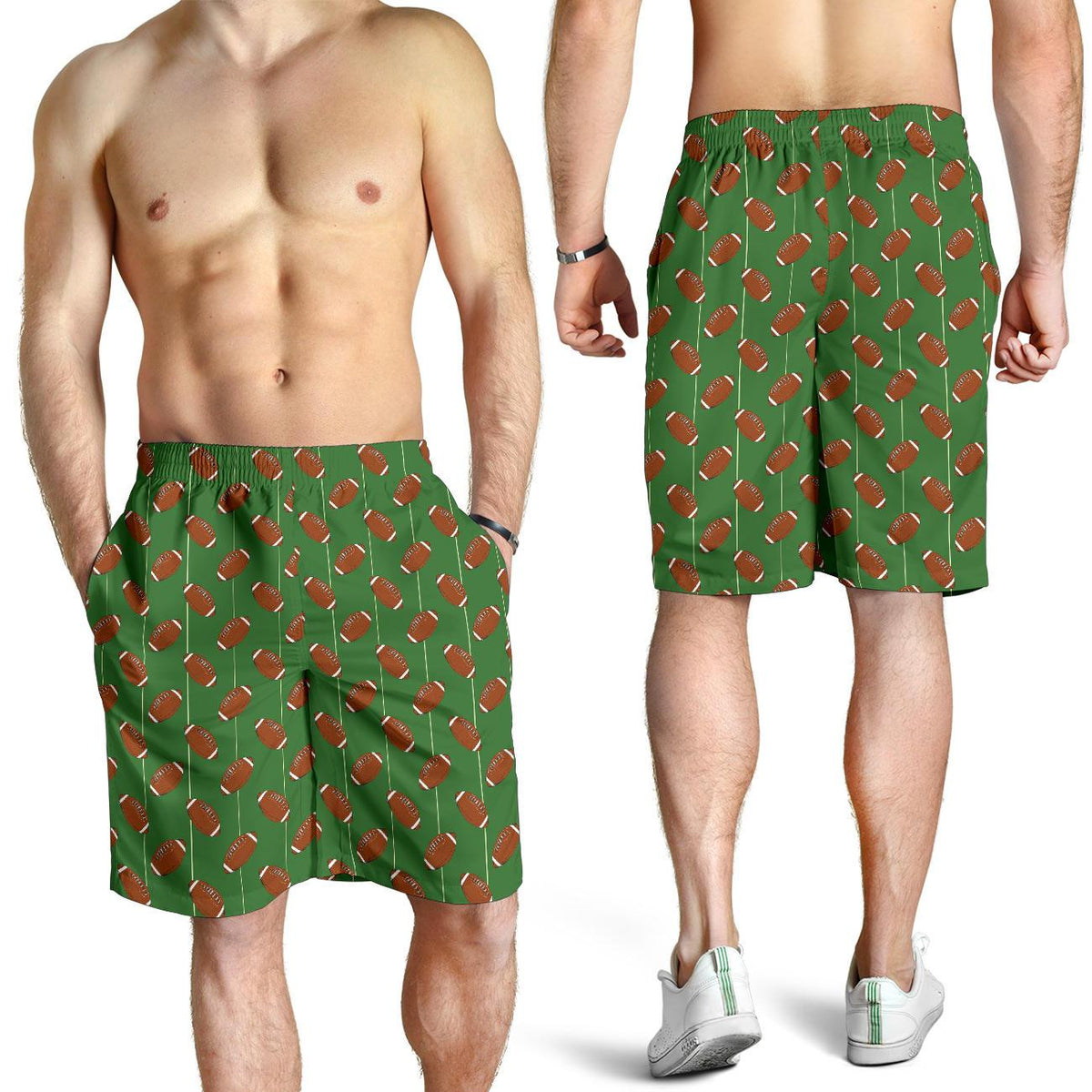 American Football on Field Themed Mens Shorts - JTAMIGO.COM