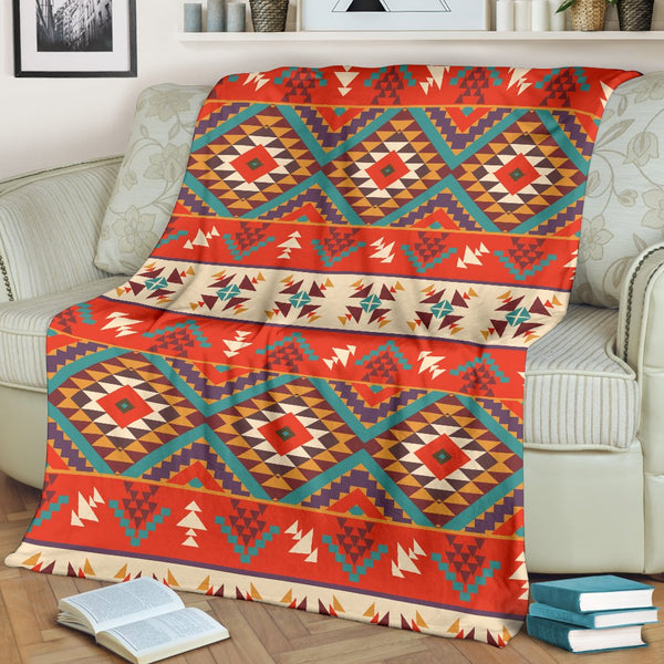 Aztec Red Print Pattern Blanket - JTAMIGO.COM