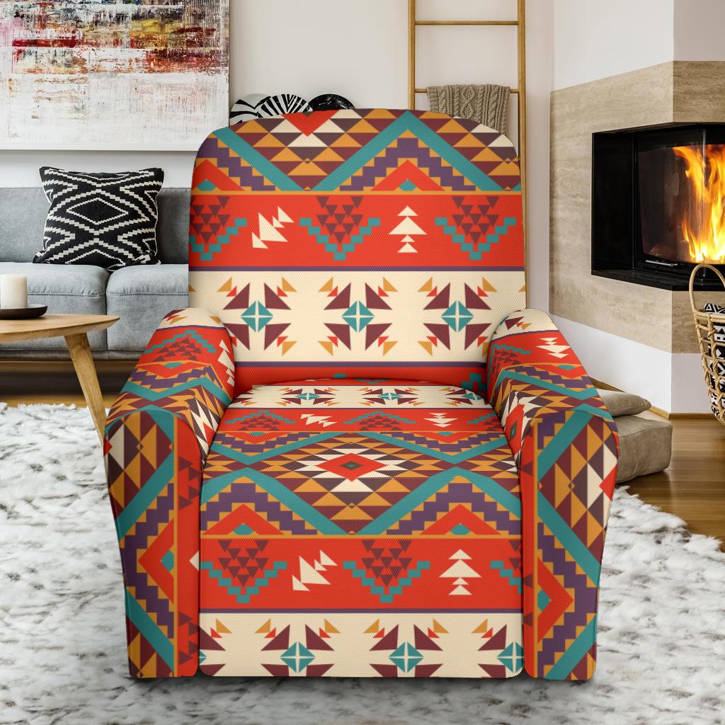 Aztec Red Print Pattern Recliner Slipcover - JTAMIGO.COM