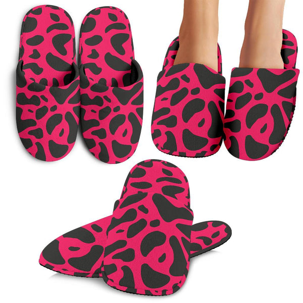 Cheetah Pink Print Pattern House Slippers - JTAMIGO.COM