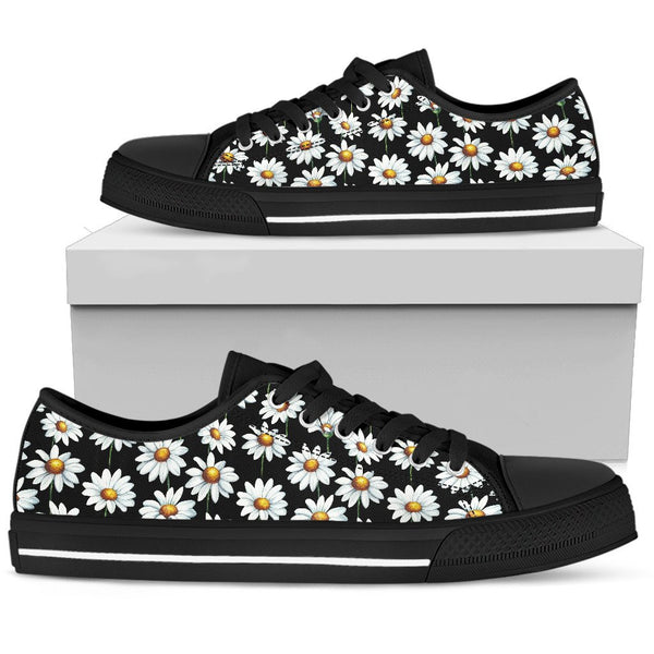 Daisy Print Pattern Women Low Top Shoes - JTAMIGO.COM