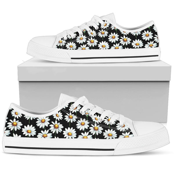 Daisy Print Pattern Women Low Top Shoes - JTAMIGO.COM