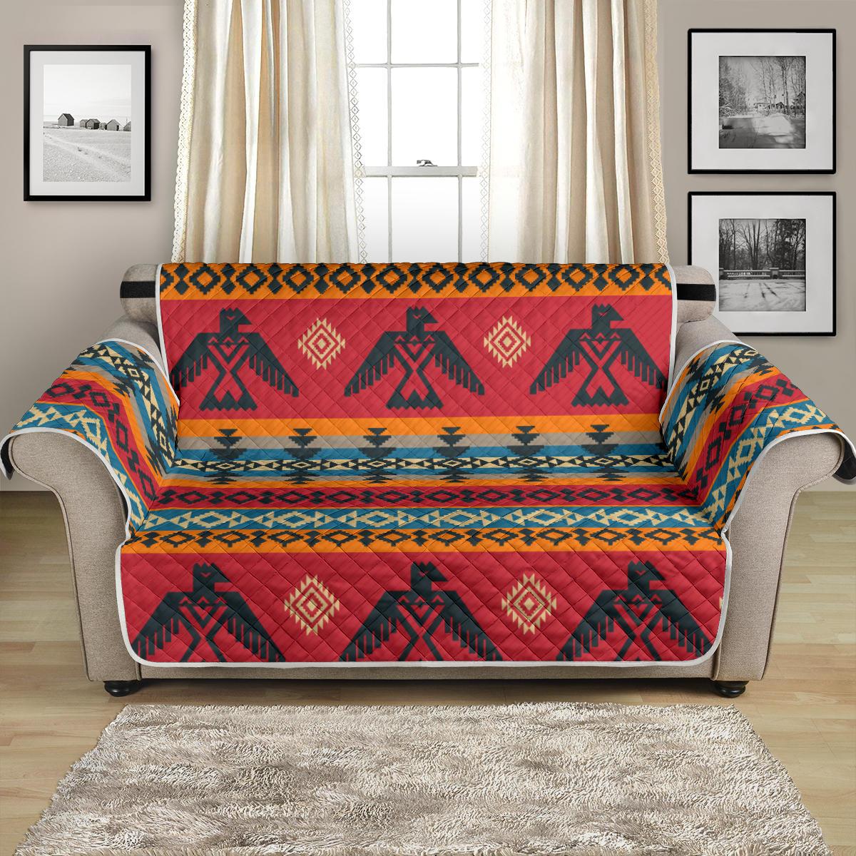 Eagles Native American Design Loveseat Couch Cover Protector - JTAMIGO.COM