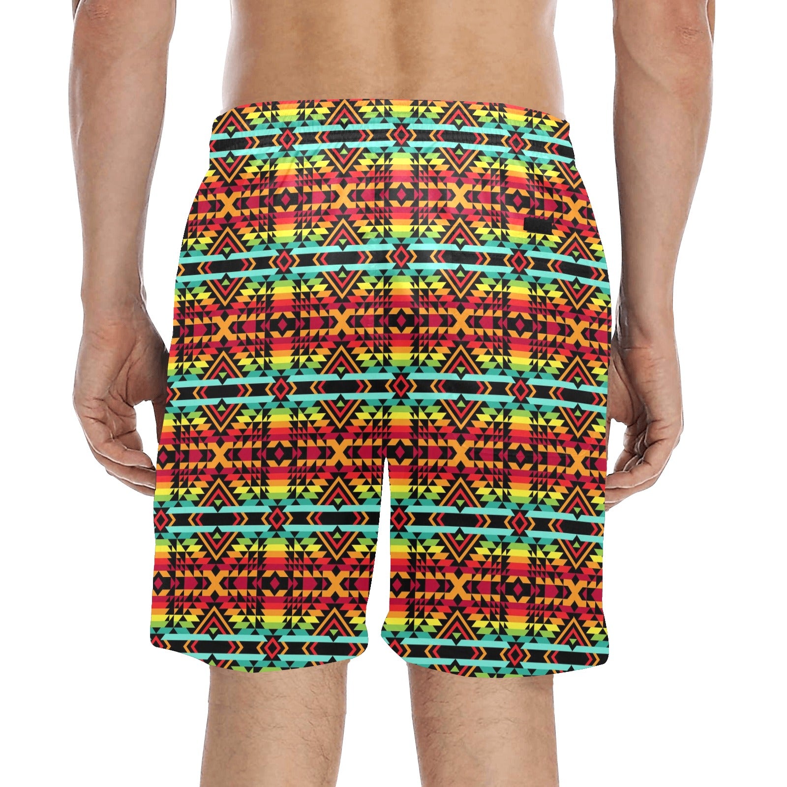 Kente Red Design African Print Mens Swim Trunks Beach Shorts Jtamigocom 5888