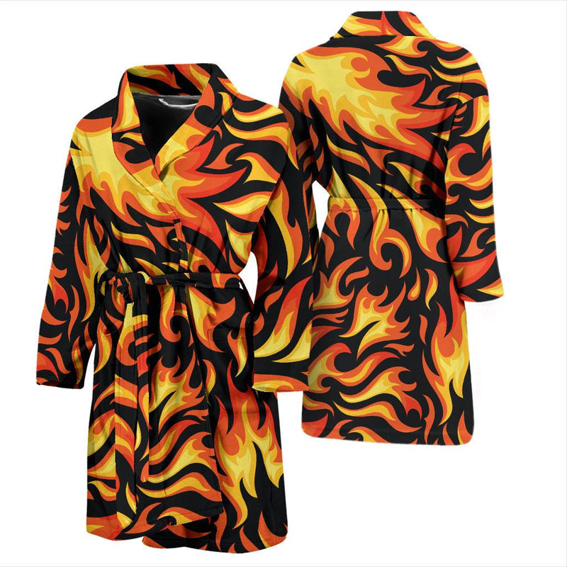 Flame Fire Design Pattern Men Bathrobe - JTAMIGO.COM