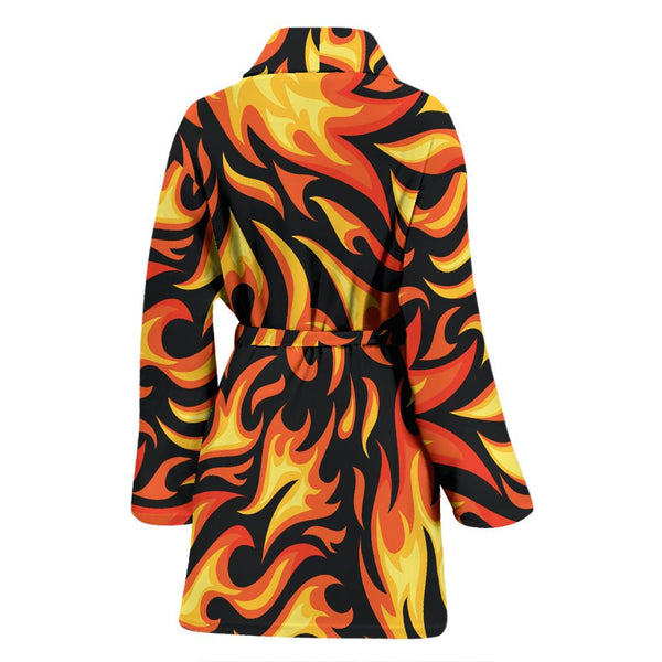 Flame Fire Design Pattern Women Bathrobe - JTAMIGO.COM