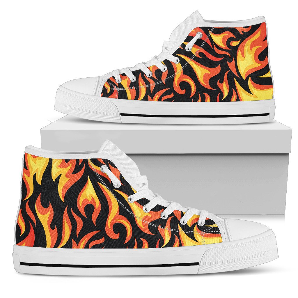 Flame Fire Design Pattern Women High Top Shoes - JTAMIGO.COM