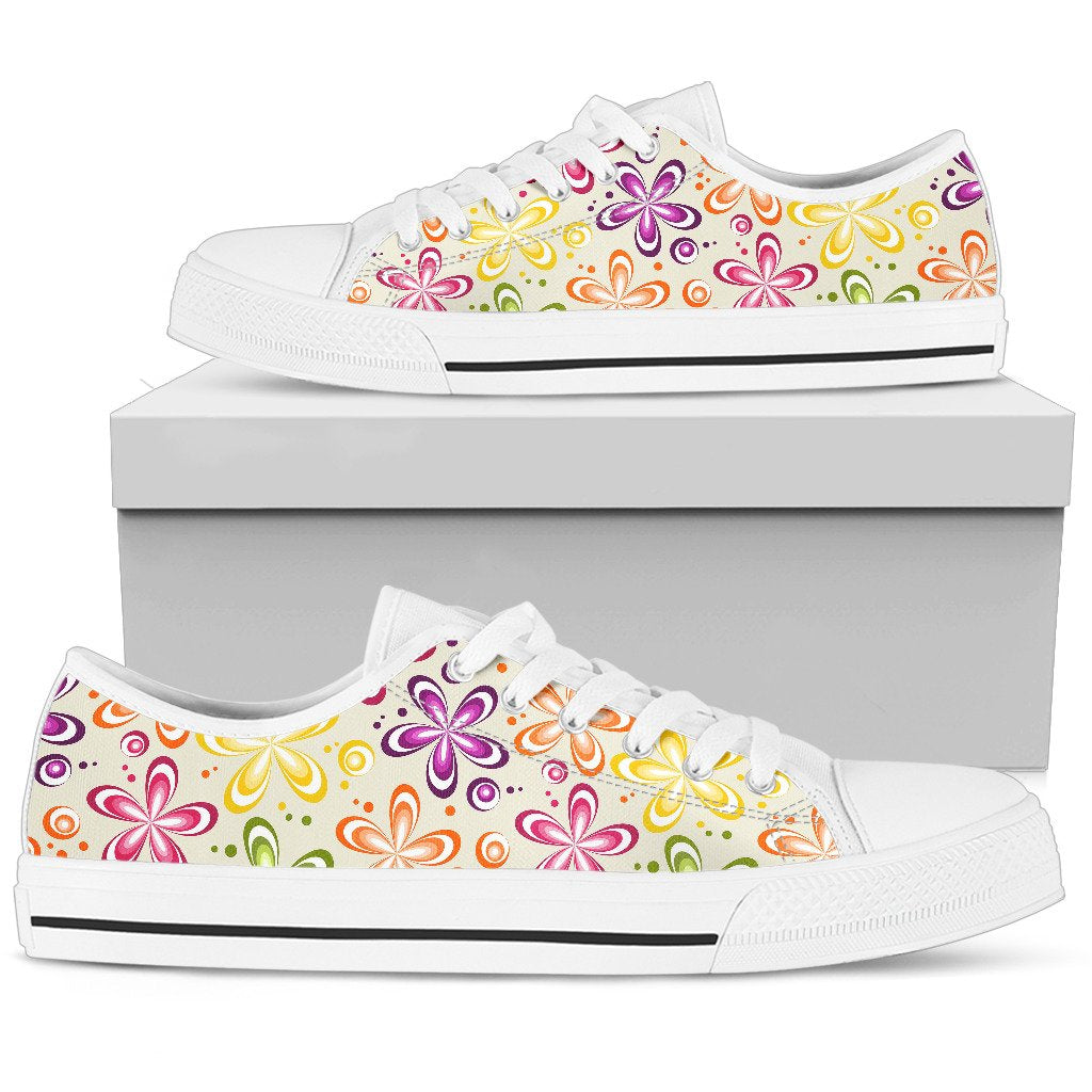 Flower Power Colorful Design Print Women Low Top Shoes - JTAMIGO.COM