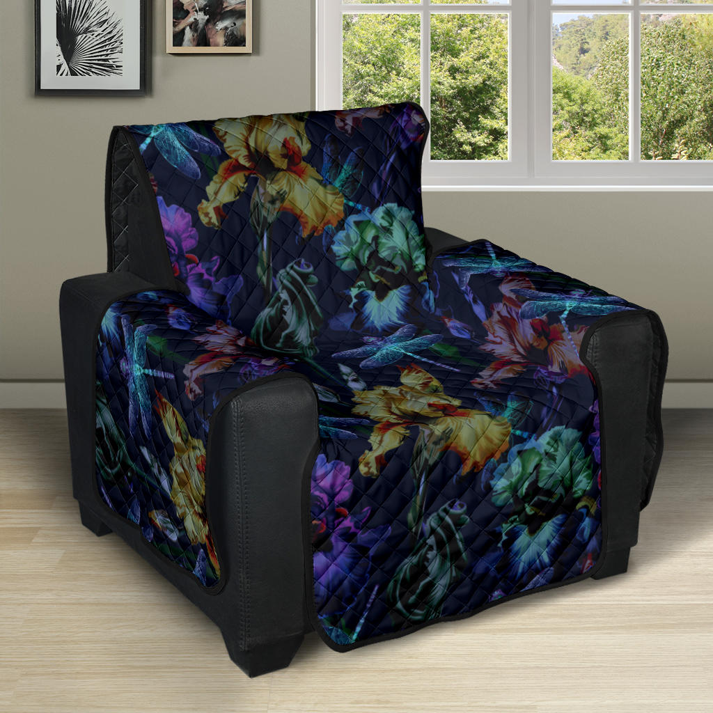 Dragonfly With Floral Print Pattern Recliner Cover ...