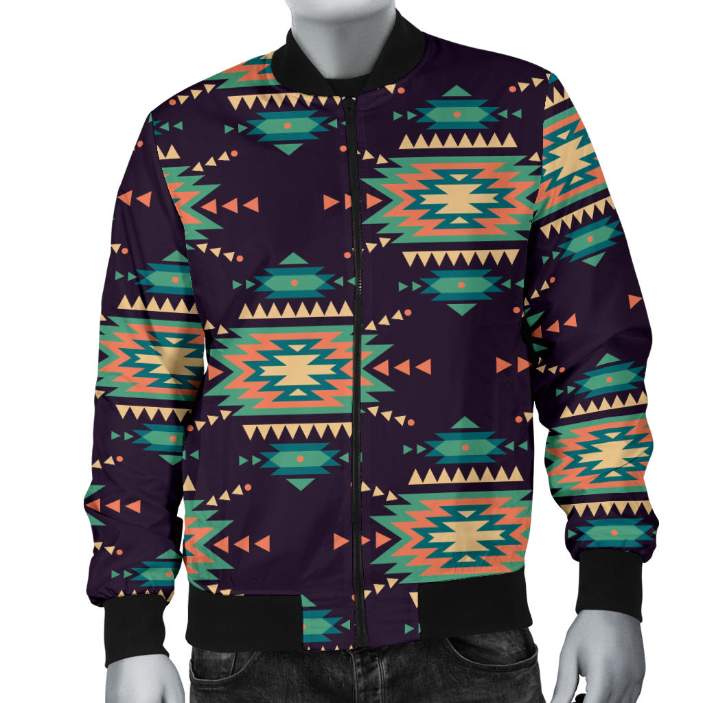 Navajo Geometric Style Print Pattern Men Bomber Jacket - JTAMIGO.COM