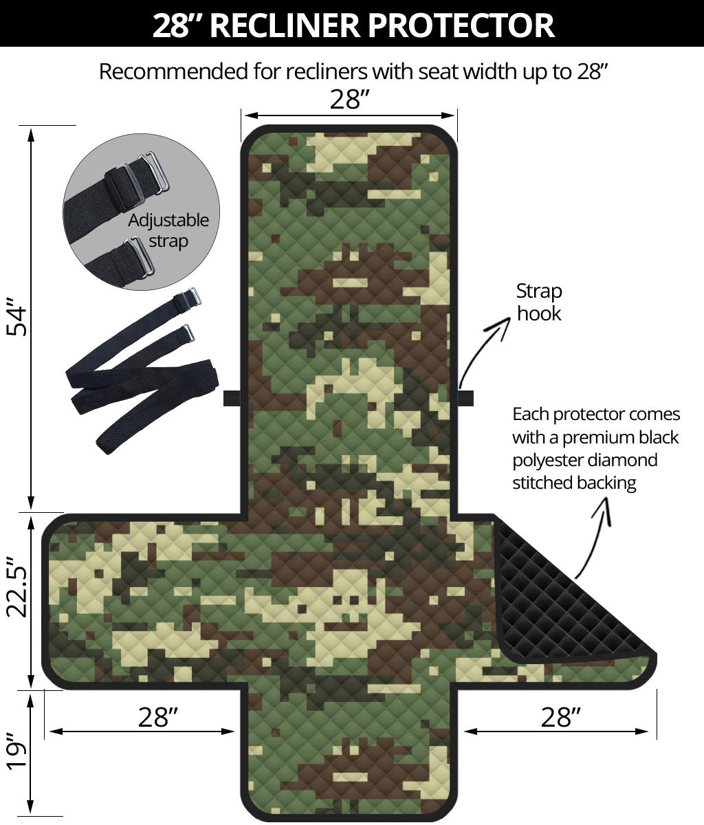 ACU Digital Army Camouflage Recliner Cover Protector