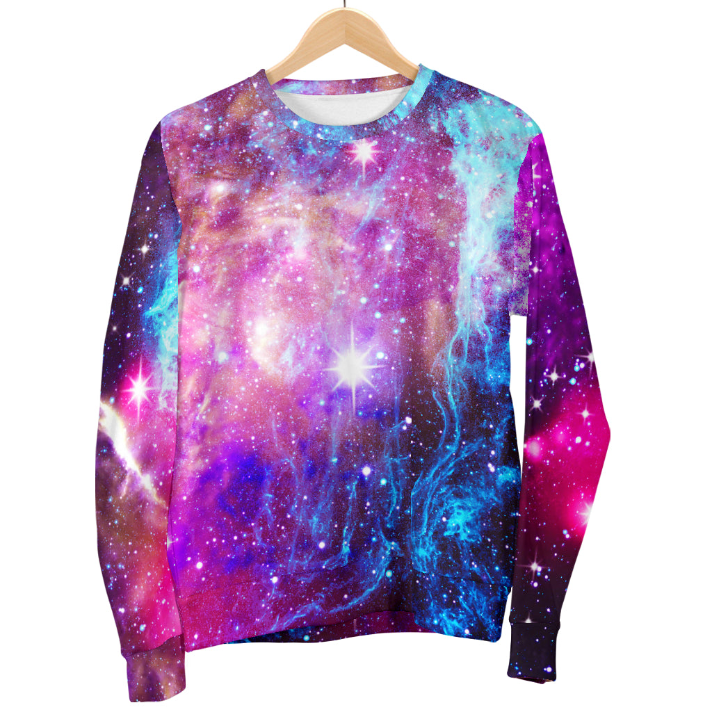 Galaxy Night Purple Space Print Women Long Sleeve Sweatshirt - JTAMIGO.COM