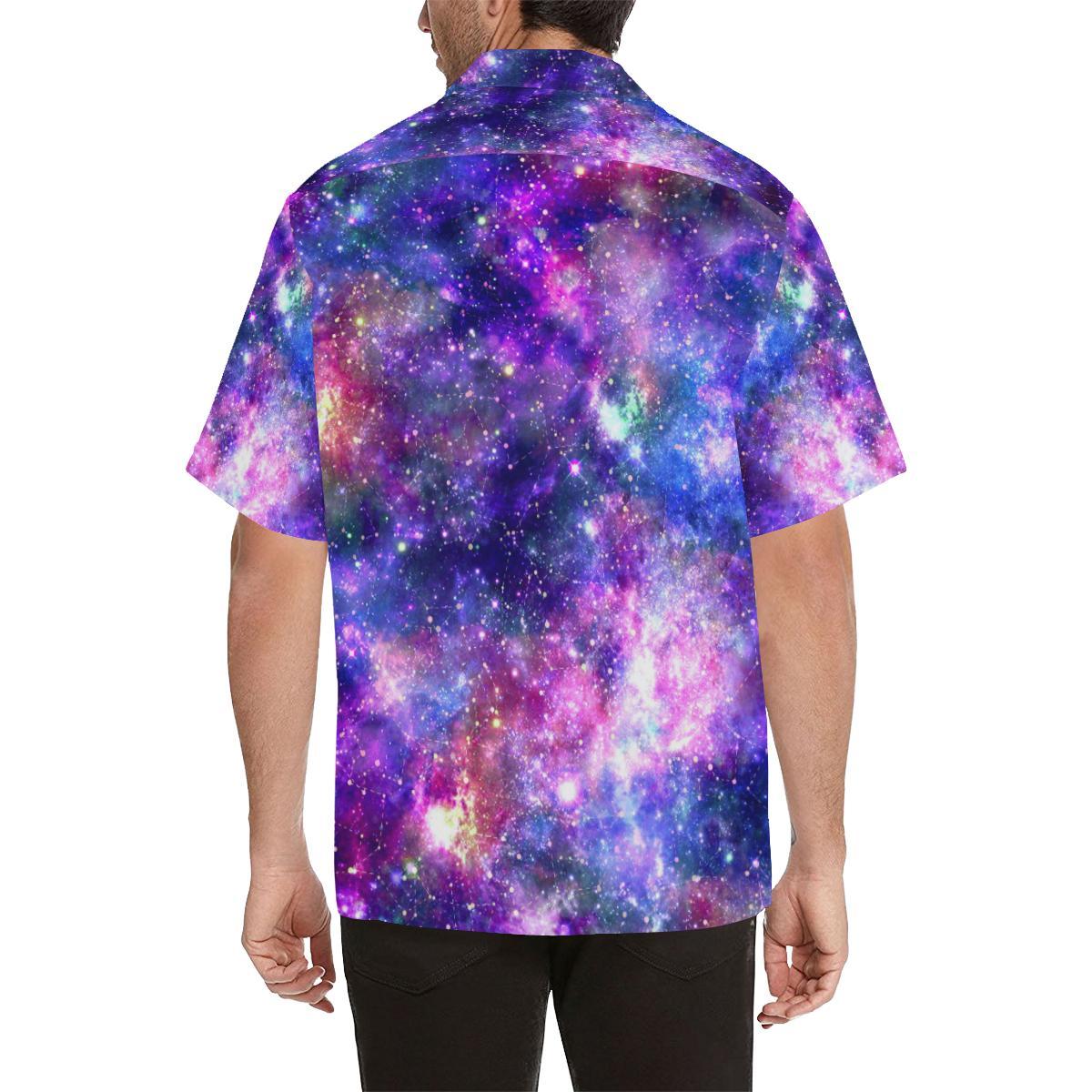 Galaxy Night Stardust Space Print Hawaiian Shirt - JTAMIGO.COM