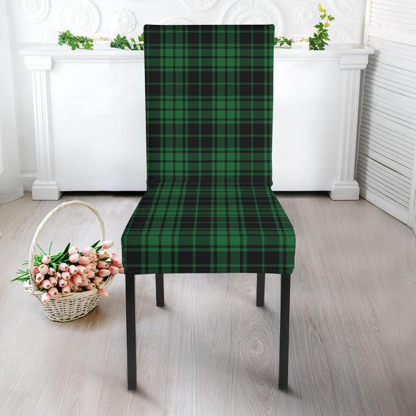 Green Tartan Plaid Pattern Dining Chair Slipcover - JTAMIGO.COM