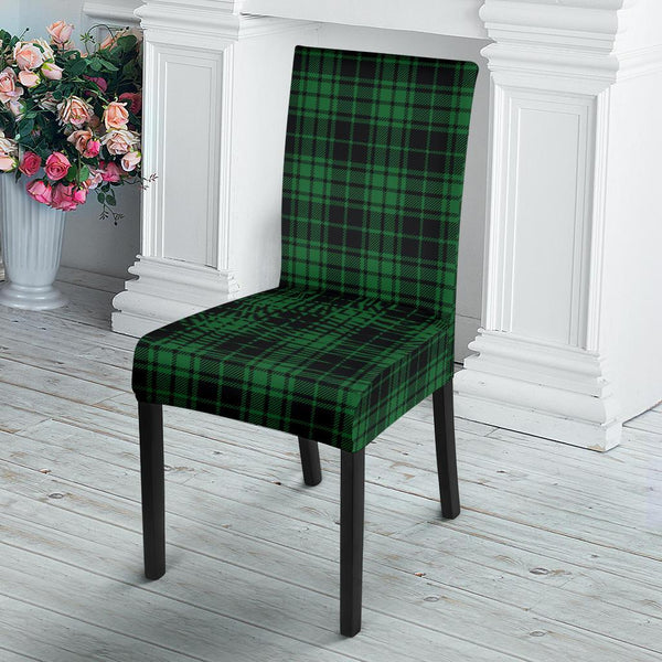 Green Tartan Plaid Pattern Dining Chair Slipcover - JTAMIGO.COM