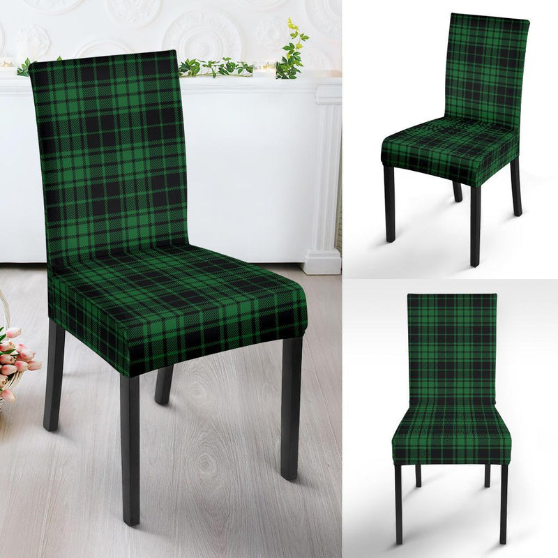 Green Tartan Plaid Pattern Dining Chair Slipcover - JTAMIGO.COM