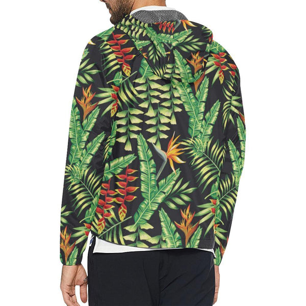 Hawaiian Flower Tropical Palm Leaves Unisex Windbreaker Jacket ...