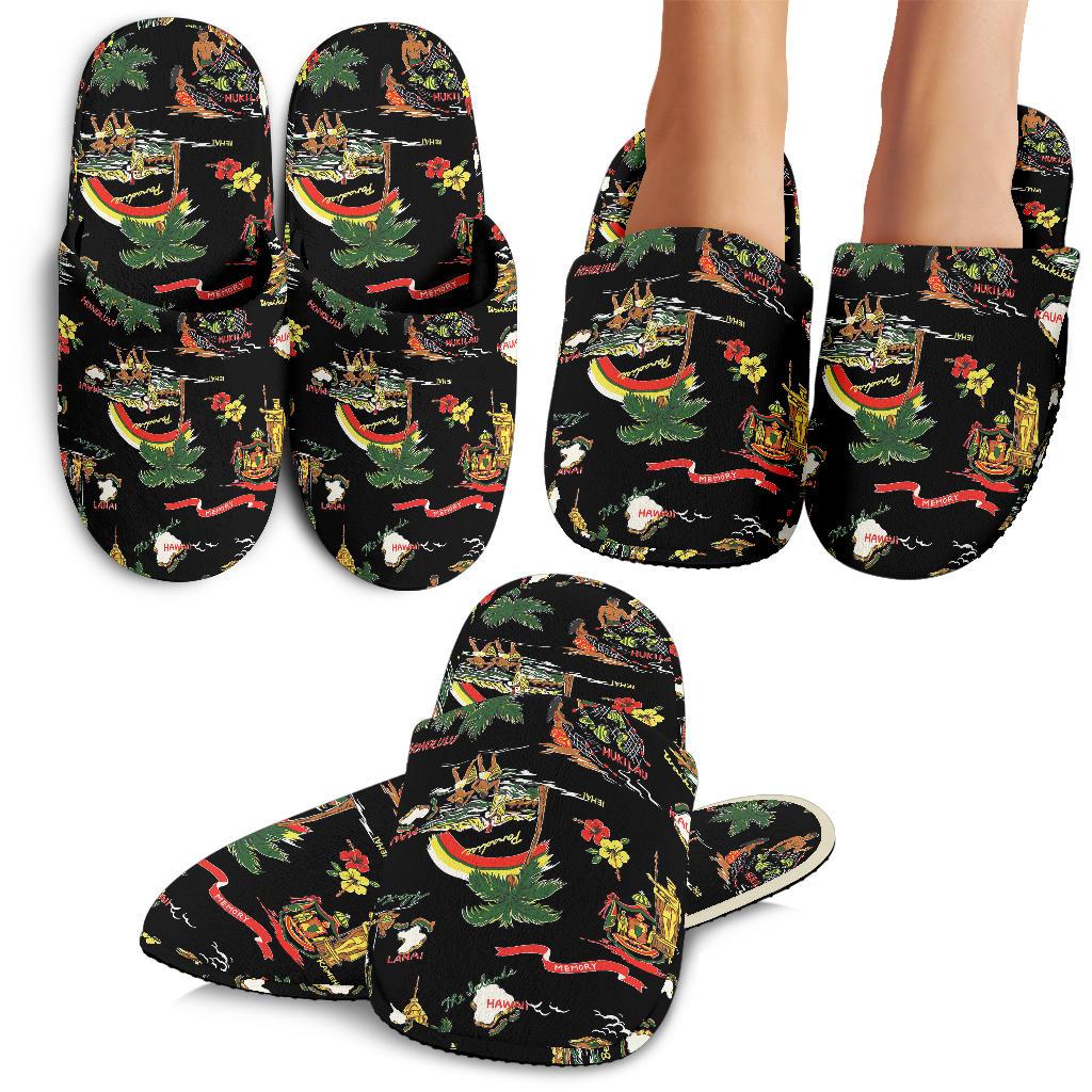 Hawaiian Island Themed Print House Slippers – JTAMIGO.COM