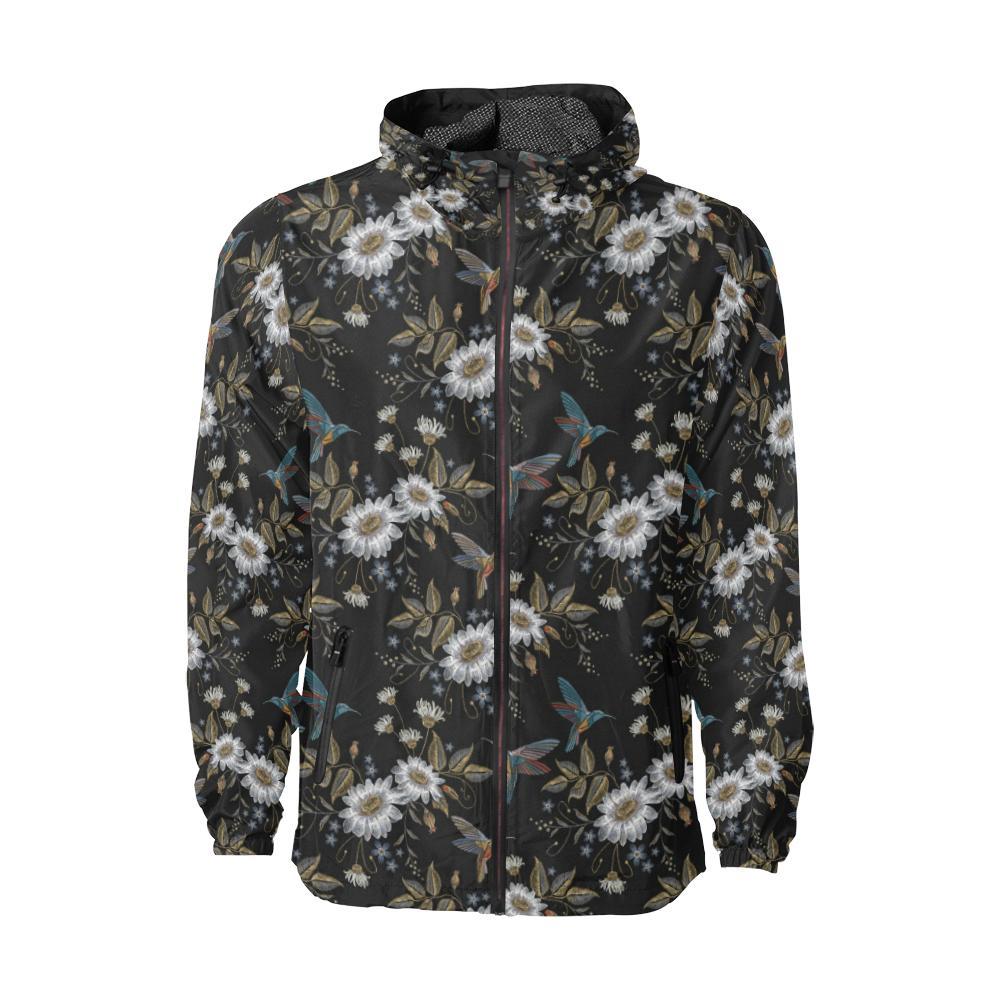 Hummingbird with Embroidery Themed Print Unisex Windbreaker Jacket ...