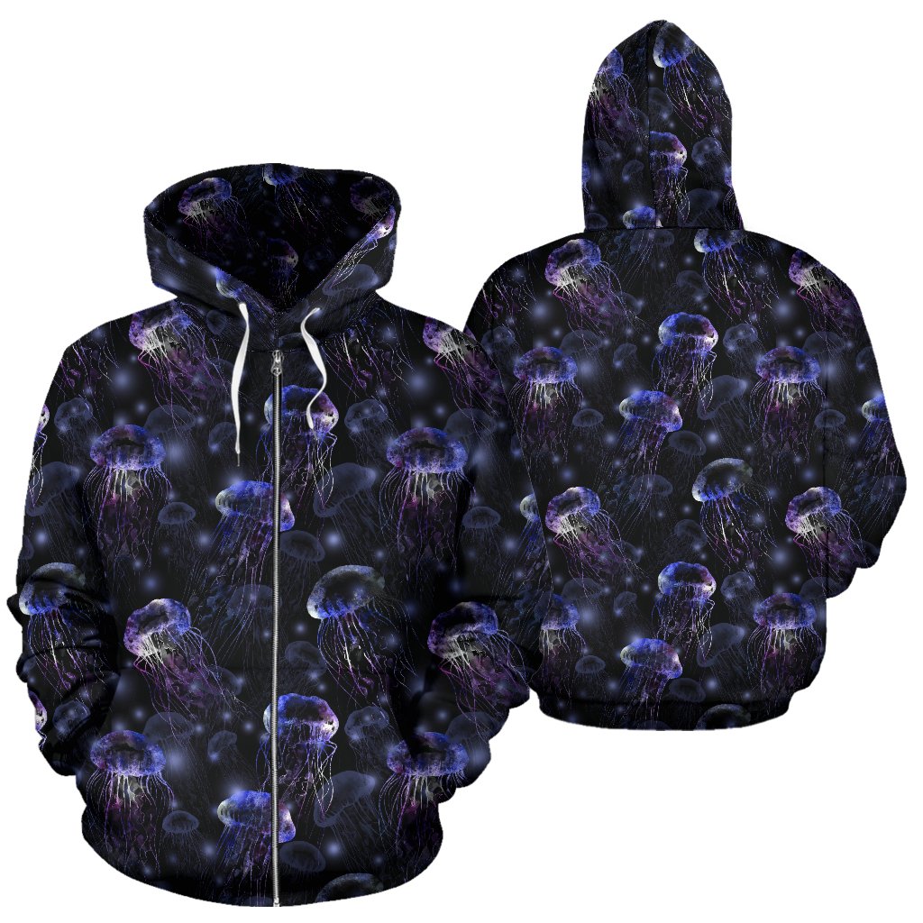 Jellyfish Themed Zip Up Hoodie - JTAMIGO.COM