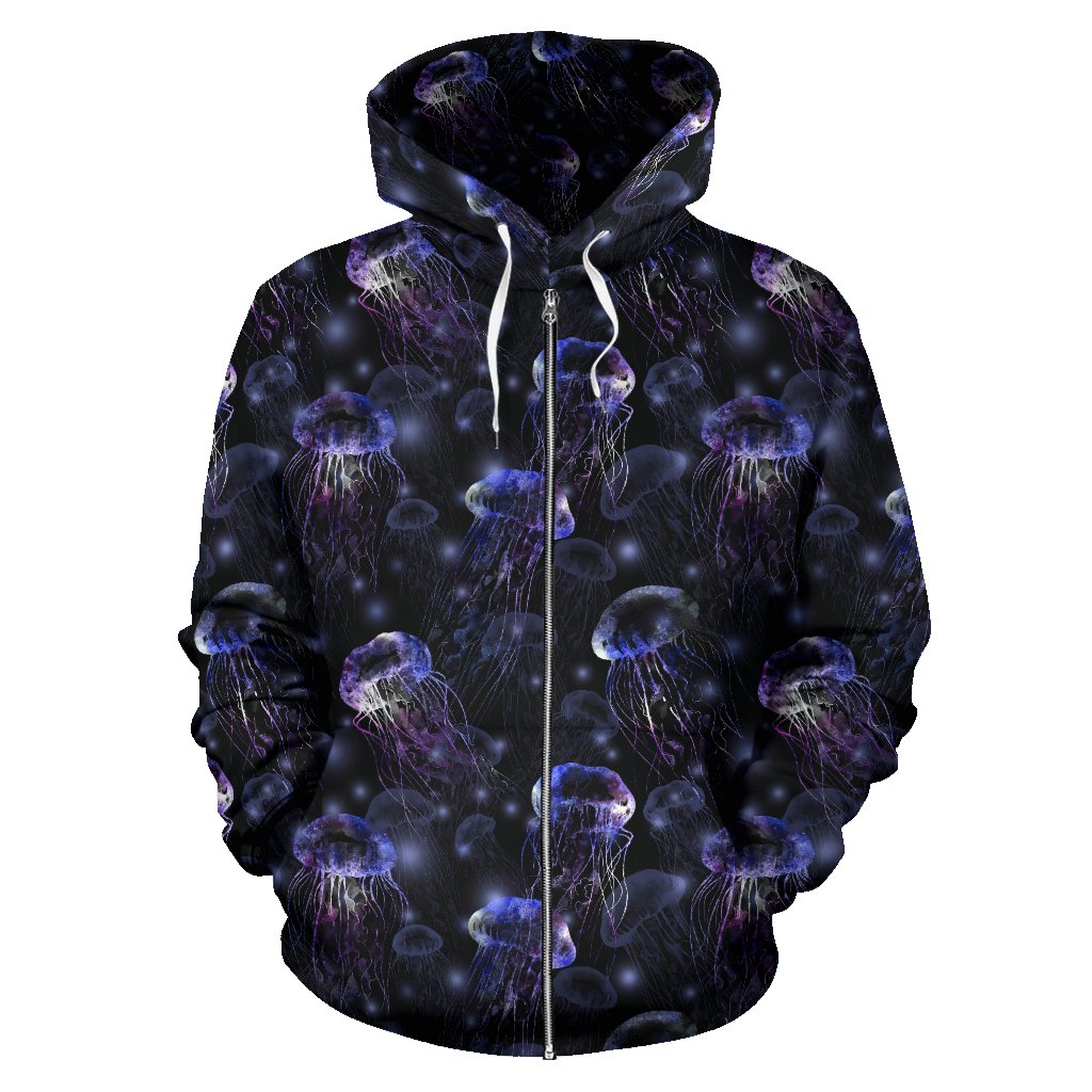 Jellyfish Themed Zip Up Hoodie - JTAMIGO.COM